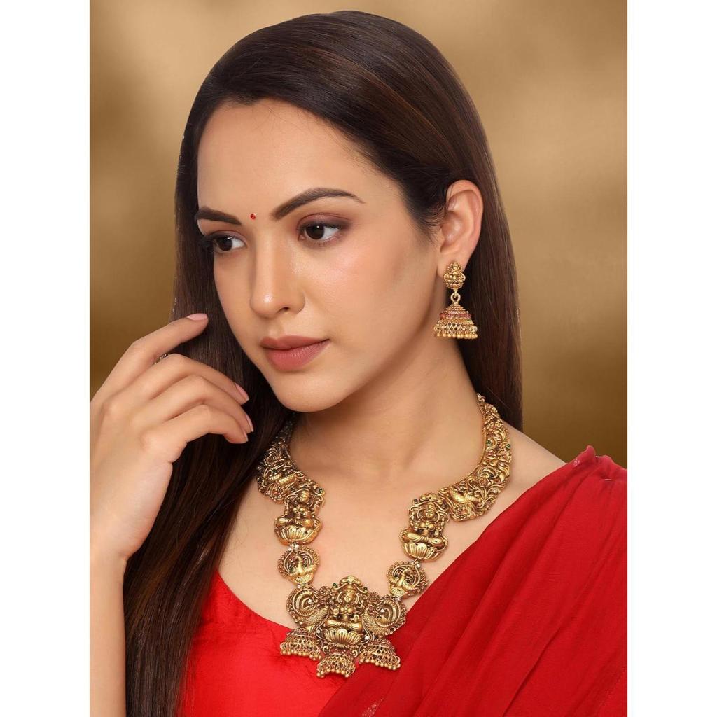 Jewellery Set for Women and Girls | Gold Plated Temple Jewellery Set Traditional | Accessories Jewellery for Women| Birthday Gift for Girls