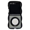 For Samsung Galaxy Z Flip7 5G Magnetic Case Mirror Rotating Kickstand Wave Edge TPU+PC Phone Cover