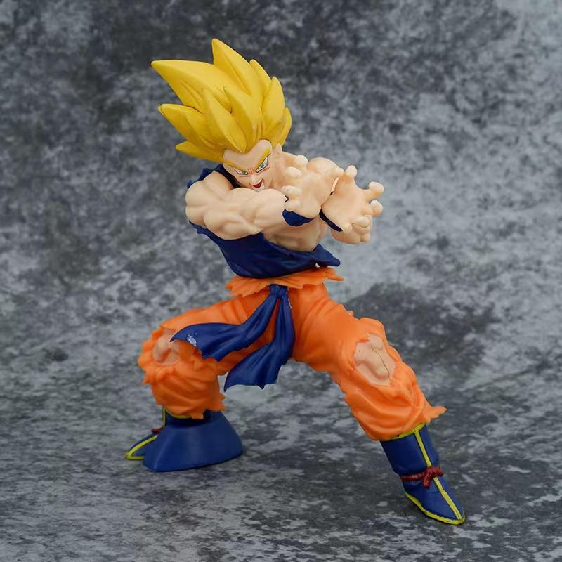 Dragon Ball Z Son Goku Figurka Anime Uszkodzenia Bojowe Fala Uderzeniowa Manga Statua Figurka Akcji PVC Model Kolekcjonerski Lalka Zabawki