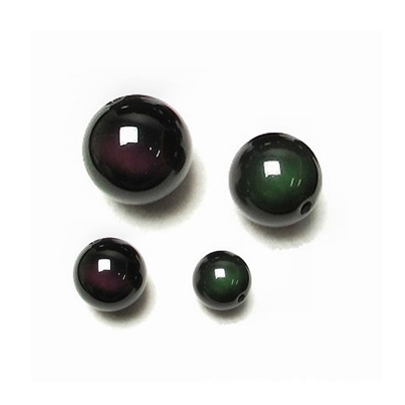 Natural Black Rainbow Obsidian Ice Black Loose Beads 4/6/8/10/12/14 MM Fit Diy Charm Bracelet Beads For Jewelry Making Accessory