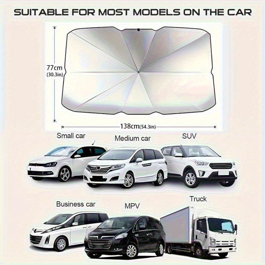 Car Windshield Sunshade- Foldable UV Protection Cooling Sunshade, Suitable for Most Car Models, Portable and Easy to Store Interior Accessories