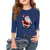 Children's 3/4 Sleeve Independence Day Printed Round Neck Casual T-shirt