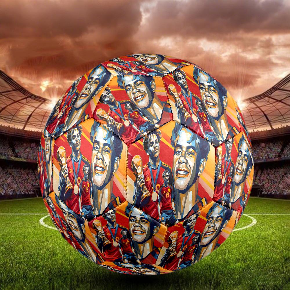 Lamine Yamal 19 Barcelona Player Celebration Soccer Ball Size 5 Football Machine Sewn Indoor/Outdoor Training and Matches Sports Enthusiast Gifts
