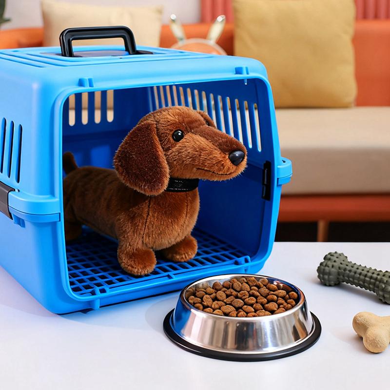 37cm Cute Realistic Dachshund Plush Toy Stuffed Animal Doll  Lovely Companion Decor Soothing Sleeping Pillow  Birthday Gift