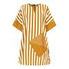 Women Plus Size Round Neck Striped Print Short Sleeve Dresses