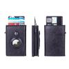 RFID Apple AirTag Tracker Protective Case with Crazy Horse Card Holder and Carbon Fiber Finish