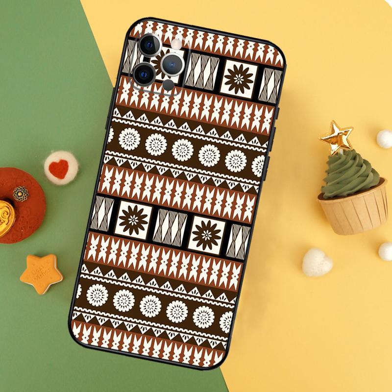 Fijian Masi Tapa Phone Case For iPhone 17 17Air 16 16E 15 14 13 12 11 Pro Max 12 13 Mini Shockproof Cover