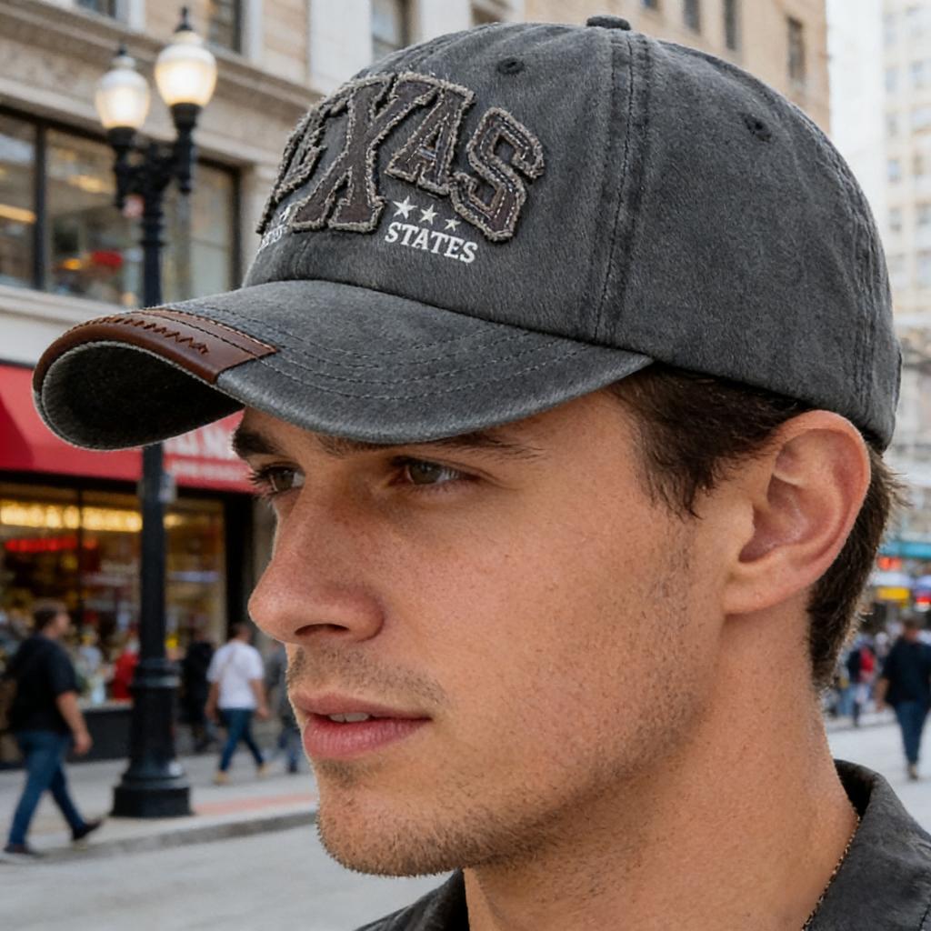 Unisex Vintage Classic Baseball Cap TEXAS Letter Embroidery Washed Cotton Chic Cap For Man Women Outdoor Casual Dad Hats