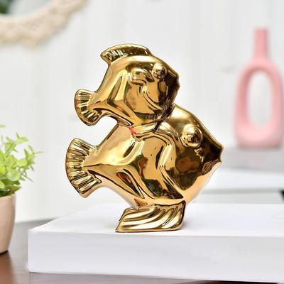Dve ryby hojnosti a šťastia | Silný symbol prosperity a rovnováhy | Ideálne na prilákanie šťastia – Balenie po 1 kuse, Zlaté