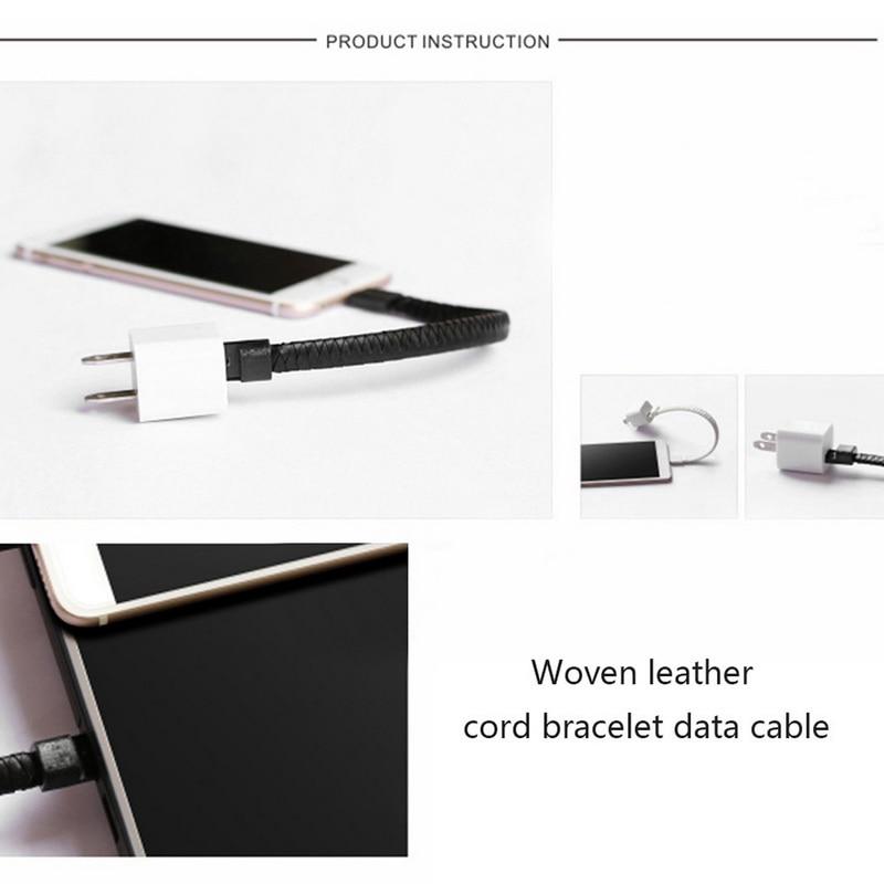 ROKOYA 2PCS USB Charging Cable Bracelet Charger Cable Black Durable Leather Braided Portable Charger Cord Cable Compatible with Android Phone Samsung LG Huawei ROKOYA 2PCS USB Charging Cable Bracelet Charger Cable Black Durable Leather Braided Portable Charger Cord Cable Compatible with Android Phone Samsung LG Huawei