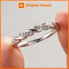 Huitan Thin Band Minialist Silver Color Ring for Women Twisty Design Inlaid Bright CZ Daily Versatile Finger Stackable Jewelry