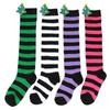 Cute Plush Christmas Socks For Kids Over The Knee Striped Cartoon Toy Socks