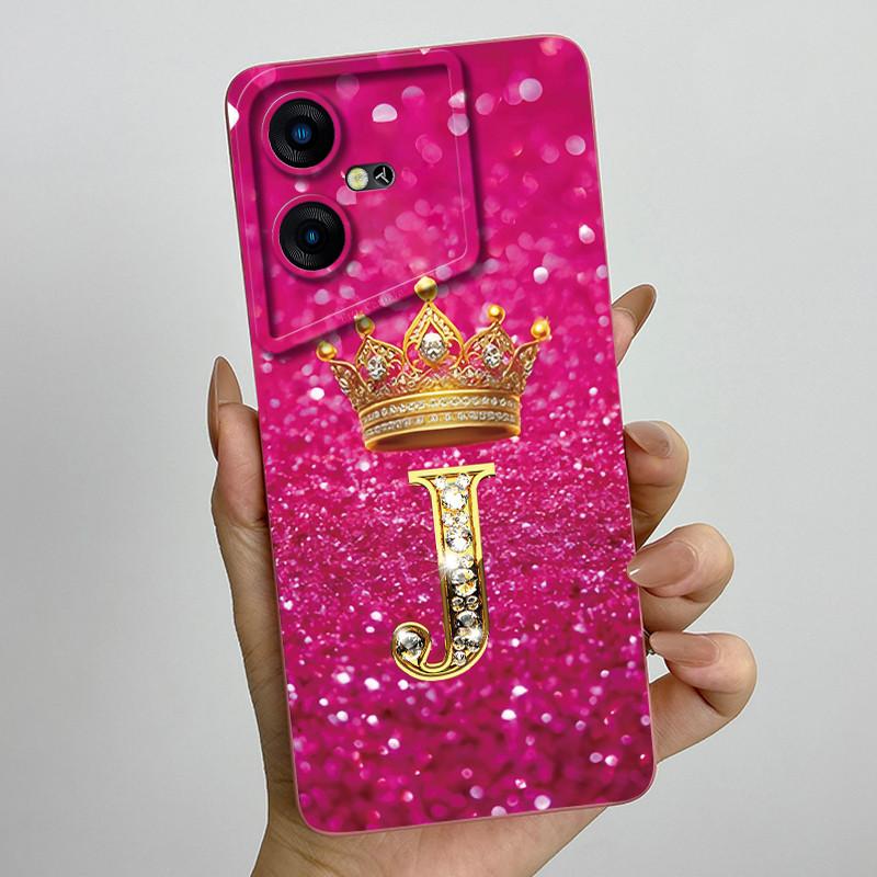 For Tecno Pova Neo 3 Case LH6n Crown Letter Bumper Silicone Soft Phone Cases For Tecno Pova Neo3 Camera Protection Back Cover