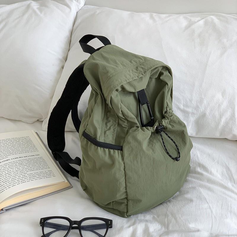 

2023 New Harajuku Style Nylon Backpack Female Niche Light Travel Casual Large-capacity Schoolbag Japanese зелёный