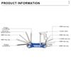 RIDERACE Fahrrad-Multitool 11 in 1 Tragbarer Stahl Sechskant-Inbusschlüssel Fahrrad-Kettennieter Trenner Schneider Schraubendreher Reparaturwerkzeuge