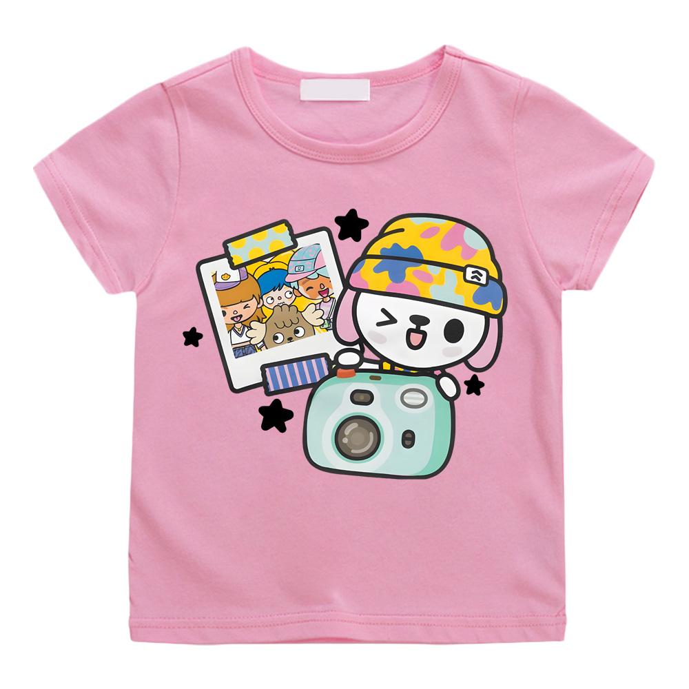 Toca Boca Merch Kawaii Cotton T-shirts Short Sleeve Boys Girls ChildrenT Shirt Casual Graphic Printing Clothes
