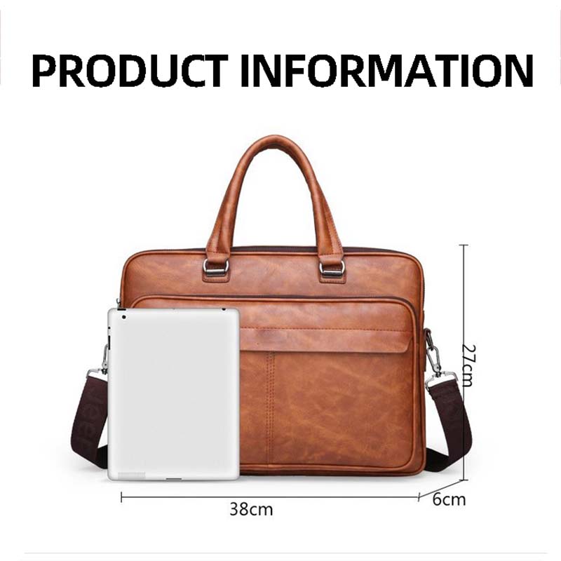 Herren Business Pendler Aktentasche Große Kapazität Wasserdichte Laptop Umhängetasche mit Abnehmbarem Verstellbarem Schultergurt