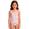 Costume da bagno intero per bambina Stampa con fiocco Scollo rotondo Senza maniche Costume da bagno Adatto per bambini e neonati Tessuto leggero ad asciugatura rapida