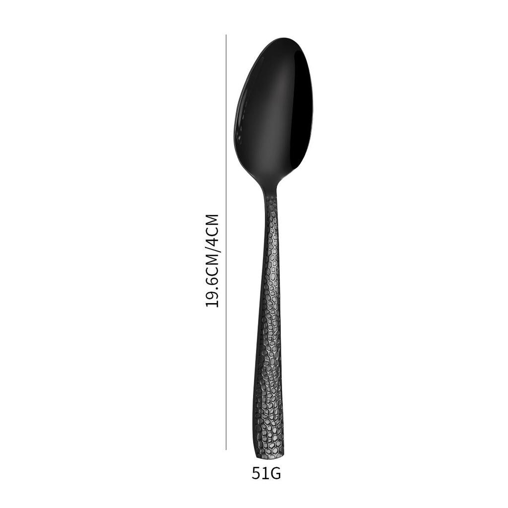 6-Piece Cross-Handle Snake Pattern Titanium-Plated Stainless Steel Cutlery Set (Knife, Fork, and Spoon)