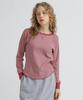 T-shirt gaufré nid d'abeille bicolore Avirex, Femme, Taille M, 090, Rose, 783-5230603