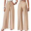 Women's Solid-Color Casual Wide-Leg Pants