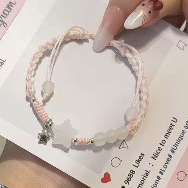 

Браслет Mori look XINGX Woven All-Match Китайский Ins Темперамент Подружки Ремешок для переноски Бессмертная Пара Подарок для Мужчин и Женщин День Рождения [1] Pink