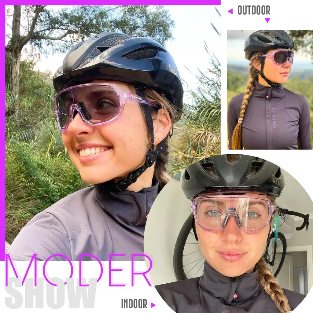 SCVCN Photochromic Sports Sunglasses Polarized Cycling Glasses for Men Mountain MTB Bike Bicycle Goggles UV400 Women Driving