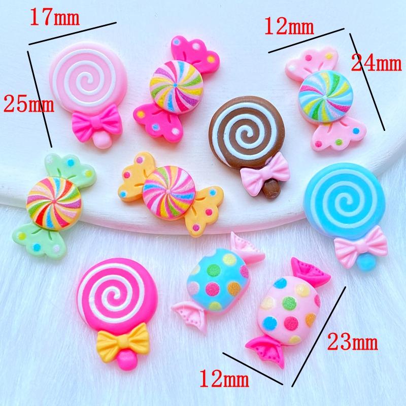10/20Pcs New Resin Mini Candy / Lollipop Series Flat back Cabochons Scrapbooking DIY Jewelry Craft Decoration Accessories