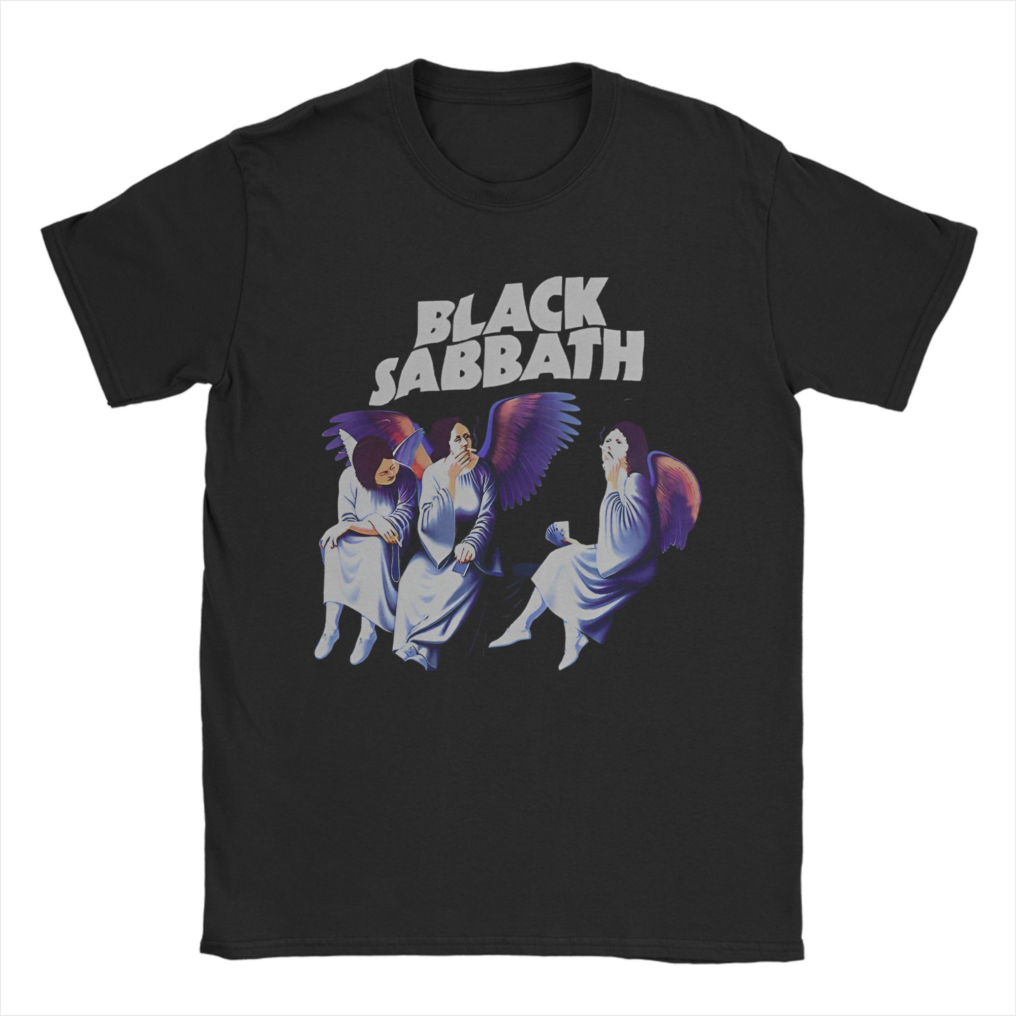 

Men s Black Sabbath Heaven And Hell T-Shirts Cotton Tees Beach Street Style Short Sleeve T Shirt O Neck Loose Tshirt Plus Size S