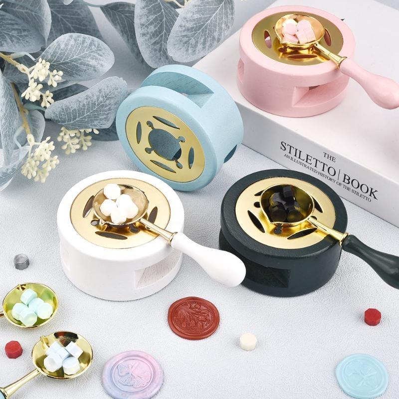 1 Set Wax Seal Warmer with Melting Spoon Kit Sticks Furnace Tool for Wax Stamp Sealing Crafts Stamp Wax Stove
