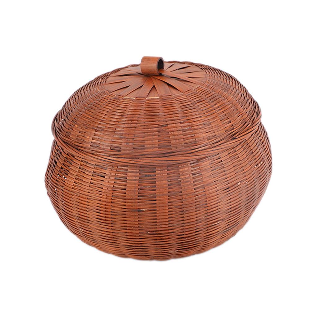 Round Rattan Storage Box Sundries Basket Storage Basket Food Serving Tray Durable for Cafe Stores Restaurant Kitchen Snacks