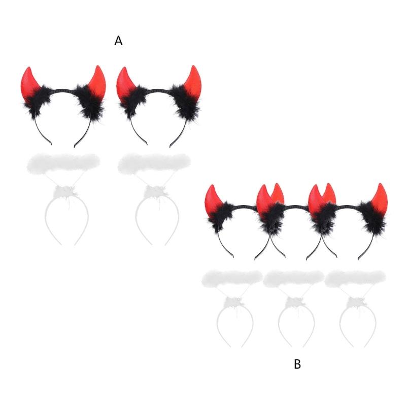 Unisex Halloween Angel Aureole Devil Horn Shape Hairband Movie Cosplay Devil Hairband Goth Cosplay Costume Headpiece