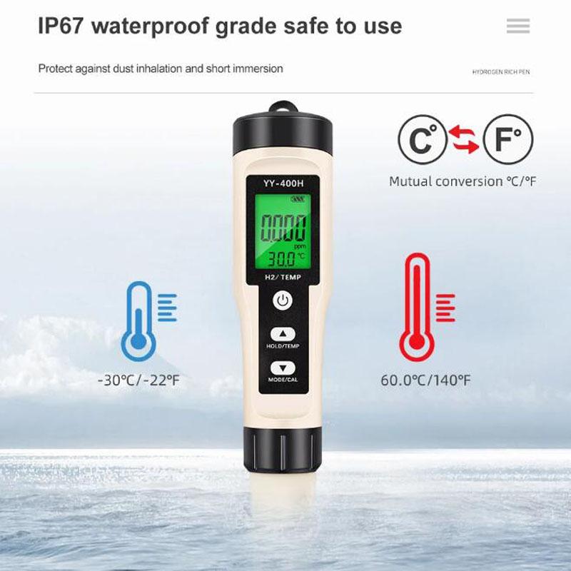 4 in 1 ORP H2 Temperature PH Meter Hydrogen-rich Test Pen Water Quality Purity Detector Analyzer for Aquarium Pool Hydroponic