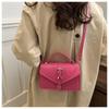 New Fashion Sling Shoulder Bag PU Top Handle Messenger Handbags Simple Solid Color Belt Buckle Commuter Crossbody Bags For Women