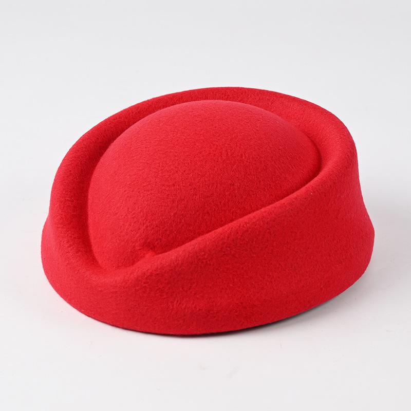 

Шерстяной берет, шляпа стюардессы, цилиндр, женская шляпа для выступлений, шляпа для этикета в отеле, модная лента, шляпа для сценических выступлений average size