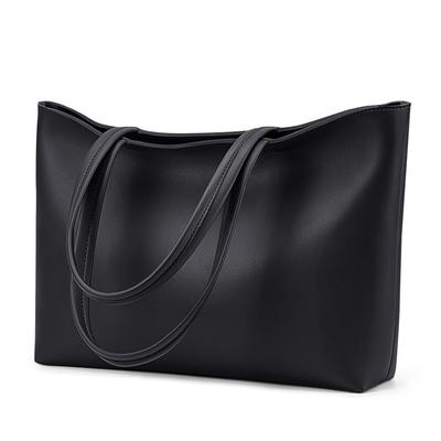 KALIDI Tote Bag, Large Capacity Shoulder Bag for Men and Women, Eco-Leather and Synthetic Leather, Simple Design, A4 Size, Horizontal Fit, Unisex,