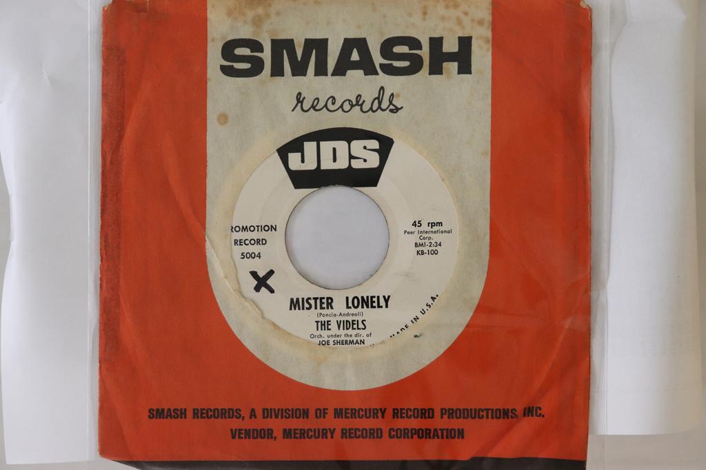 7inch Record VIDELS - Mister Lonely / I'll Forget You 5004 JDS Records 1960 US Rock Used