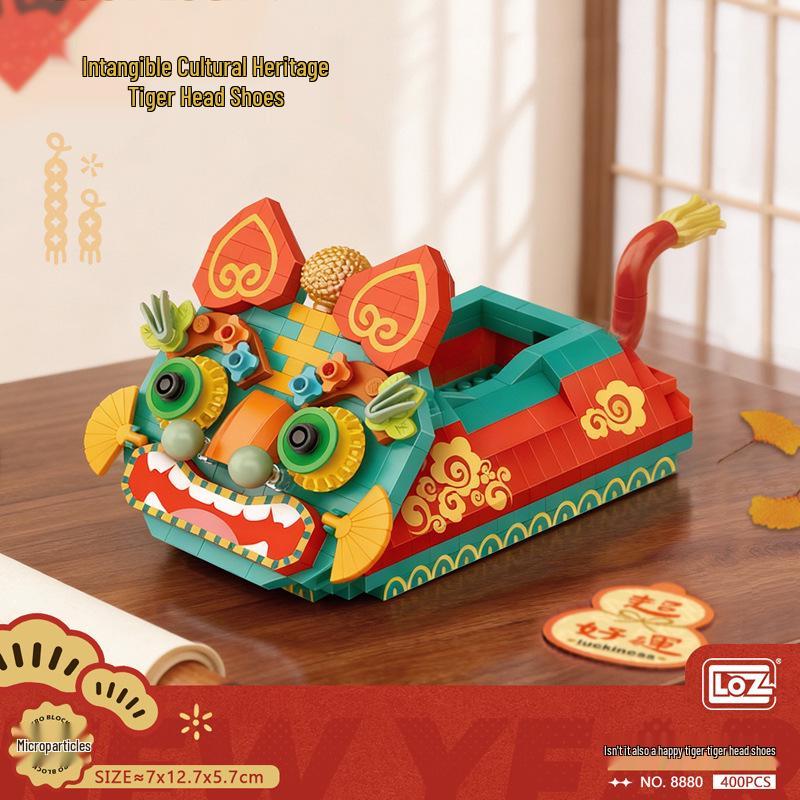 

LOZ LIZHI Intangible Cultural Heritage Tiger Head Shoes Building Toy – High-Difficulty Educational Blocks Gift for Boys and Girls Standard