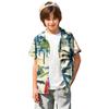 Jungen kurzärmeliges Hawaiihemd, Kinder Sommer Hemd mit Knöpfen