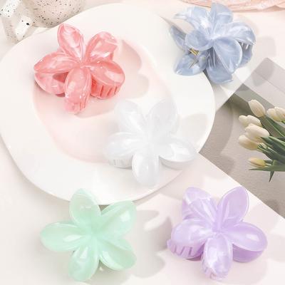 5 Stück Blumen Haarspangen für dickes Haar und dünnes Haar, Starker Halt Rutschfest, Hawaiianisch, Niedliche große Marmor Haarspangen