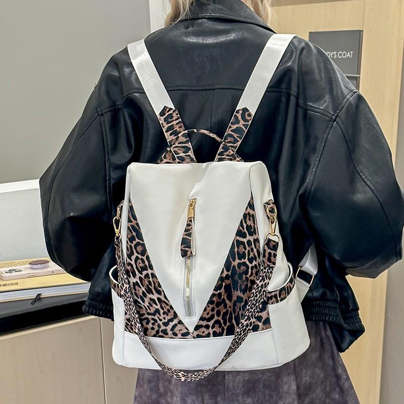 Rucksack mit Leopardenmuster und großem Fassungsvermögen für Damen, diebstahlsicherer Rucksack