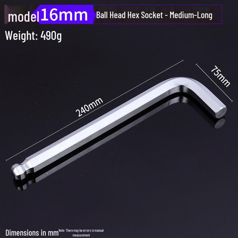 Gehärteter verzinkter und vernickelter L-förmiger Innensechskantschlüssel mit Kugelkopf