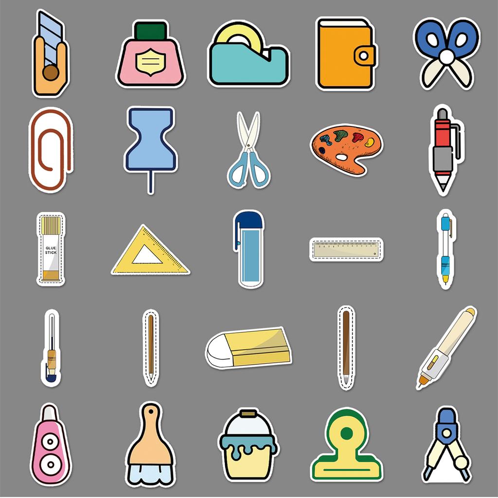 100 Cartoon Personality DIY Stationery Set Creative Guka Scooter Motorcycle Bicycle Car Stickers