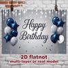 Blue Balloon Party Backdrop 1pc - Photo Booth Props