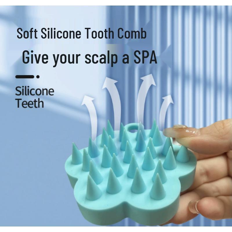 Silicone Scalp Shampoo Brush: Anti-Itch, Hair-Friendly, Wet & Dry Use, Massage Comb.