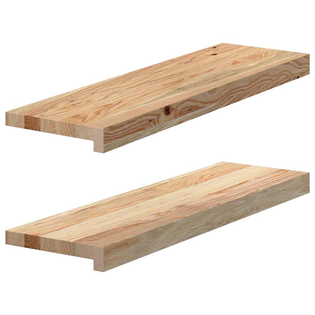 vidaXL Fensterbänke 2 Stk. Unbehandelt 70x20x2 Cm Massivholz Eiche