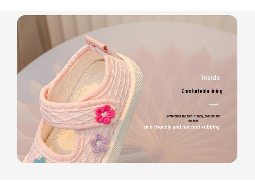 Toddler Girl Casual Canvas Shoes with Cute Flowers - Spring/Autumn 2026