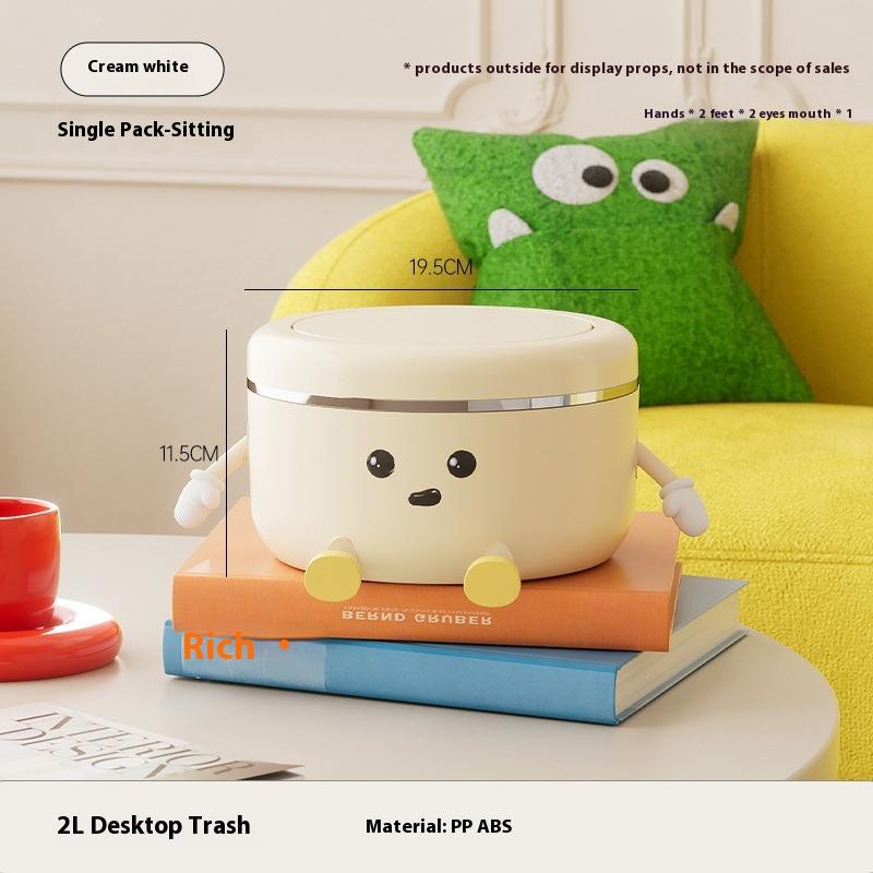 Desktop Trash Can with Pop-up Lid Household Paper Waste Bin Large-capacity Bathroom Toilet Waterproof Garbage Storage Box