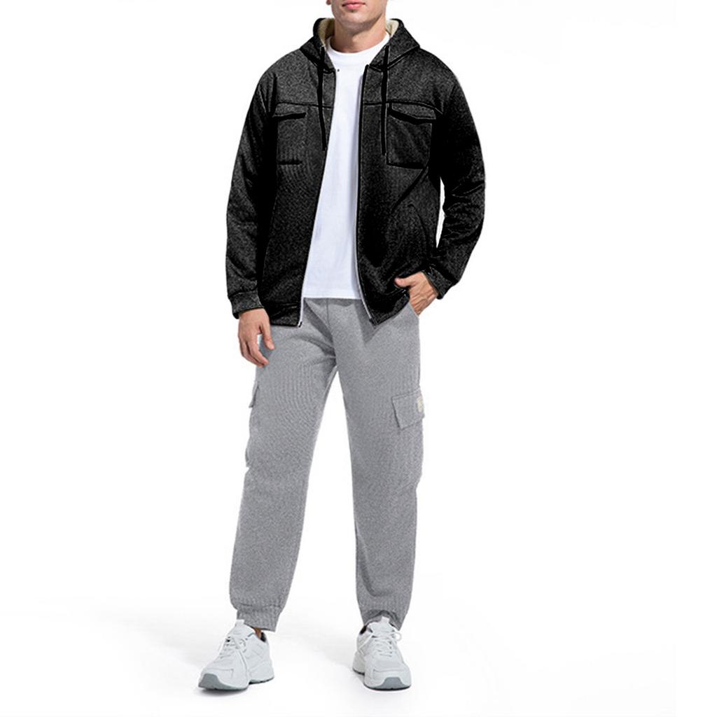 Herren Waverg Reißverschlusstasche Umlegekragen Selbstkultivierung Strickjacke Jacke Set