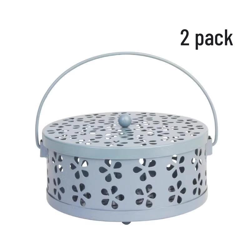 Stainless Steel Mosquito Coil Holder with Lid and Ash Catcher - Fireproof Mosquito Repellent Box